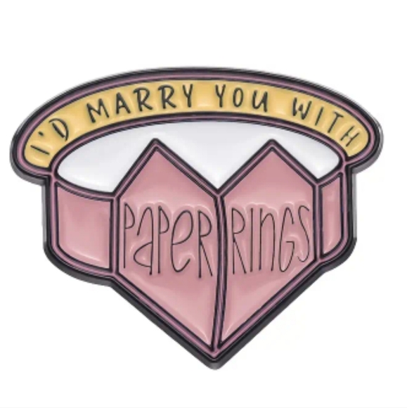 Jewelry - "I'd Marry You with Paper Rings" Swiftie Pin